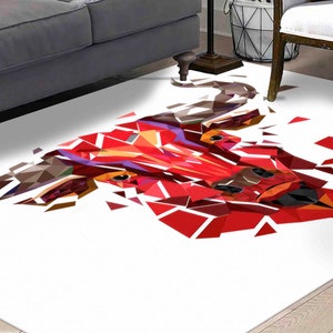 Kitchen Rug, Pattern Rug, Saloon Rug, Anti-Slip Carpet, Polygon Bull Rug, Bull Rugs, Animal Rug, Classic Rug, Outdoor Rug, Saloon Rug,