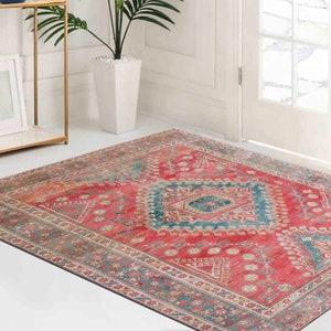 Small Rug, Wedding Rug, Salon Decor Rug, Housewarming Gift, Red Rugs, Boho Rug, Car Mat, Salon Decor Rug, Runner Rug, Chenille Rug, image 3