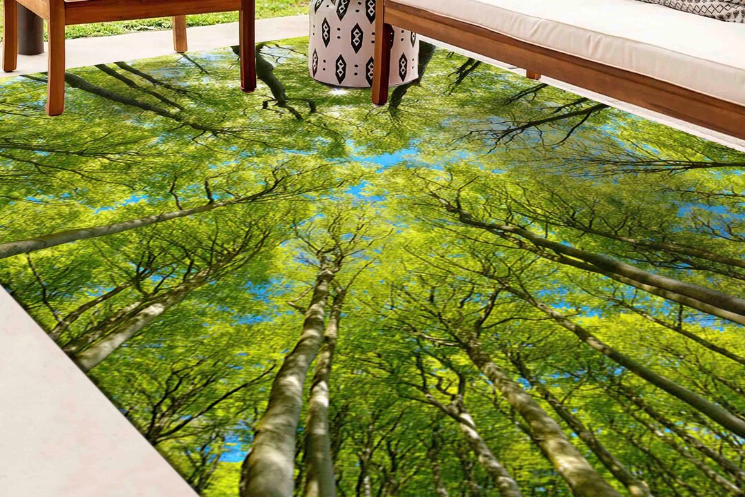 Tree Branch Rug, Tree Rug, Tree View Rug,forest View Rug, Green Rug