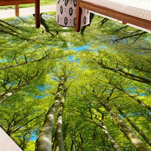 Tree Branch Rug, Tree Rug, Tree View Rug,Forest View Rug, Green Rug, Green Leaves Rug, Large Rug, Tree Branch Landscape Rug, View Rugs