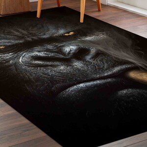 Gorilla portrait ? animals area rug carpet in 2023