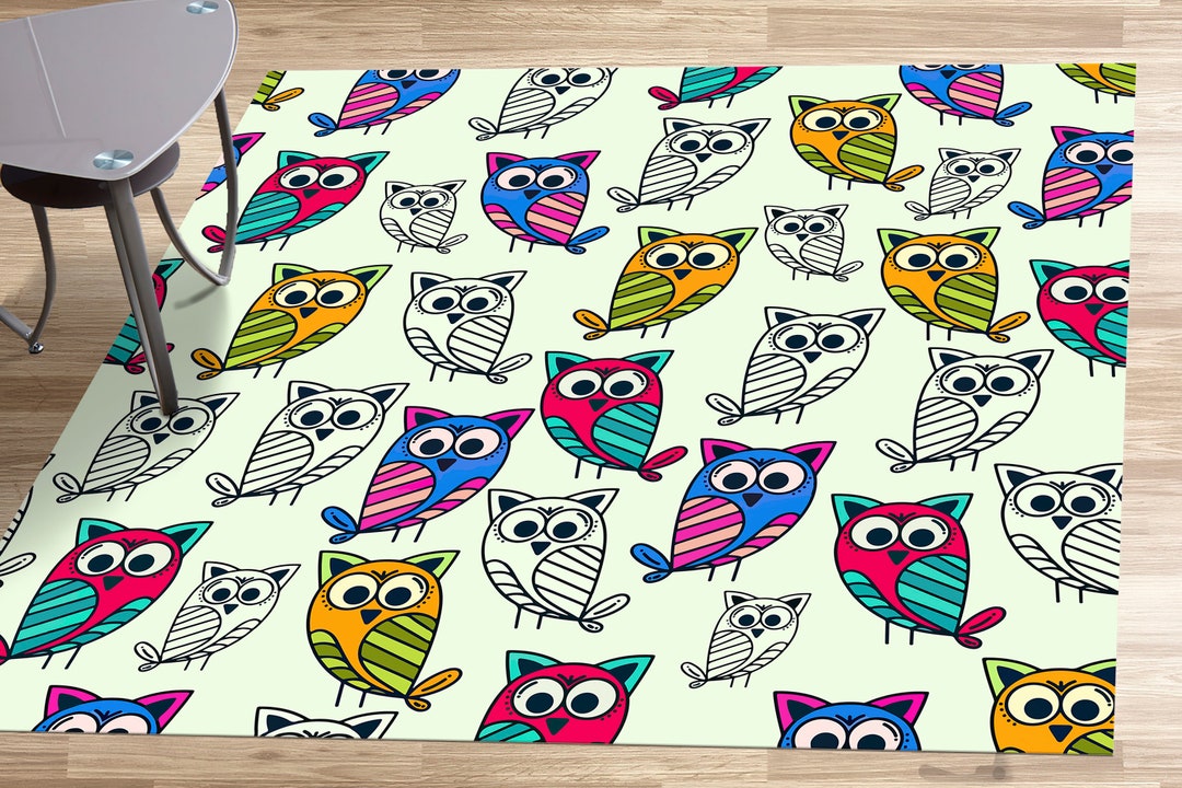 Owl Pattern Rugs, Kids Room Rug, Children Rug, Kids Rug, Popular Rug ...