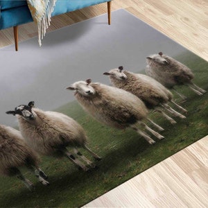 3D Printed Rug, Wedding Rug, Front Door Rug, Gift Rug, Farmhouse Rug, Sheep Rugs, Animal Rug, Stair Rug, Wedding Rug, Area Rug, Customs Rug,