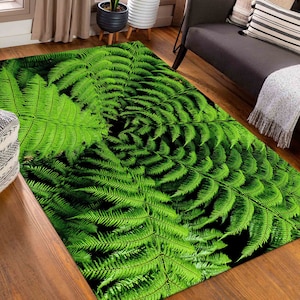 Living Room Rug, Door Mat, Office Rug, Non-Slip Carpet, Fern Rug, Pteridophyte Rug, Flower Rugs, Step Rug, Green Rug, Wall Hanging Rug,