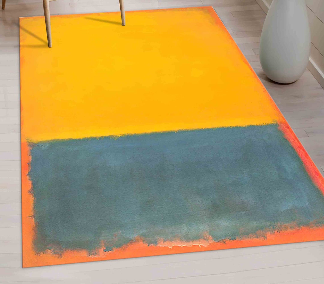 Mark Rothko Rug, Exhibition Rug, Minimal, Contemporary Rug, Yellow and Gray Rugs, Minimal Rug