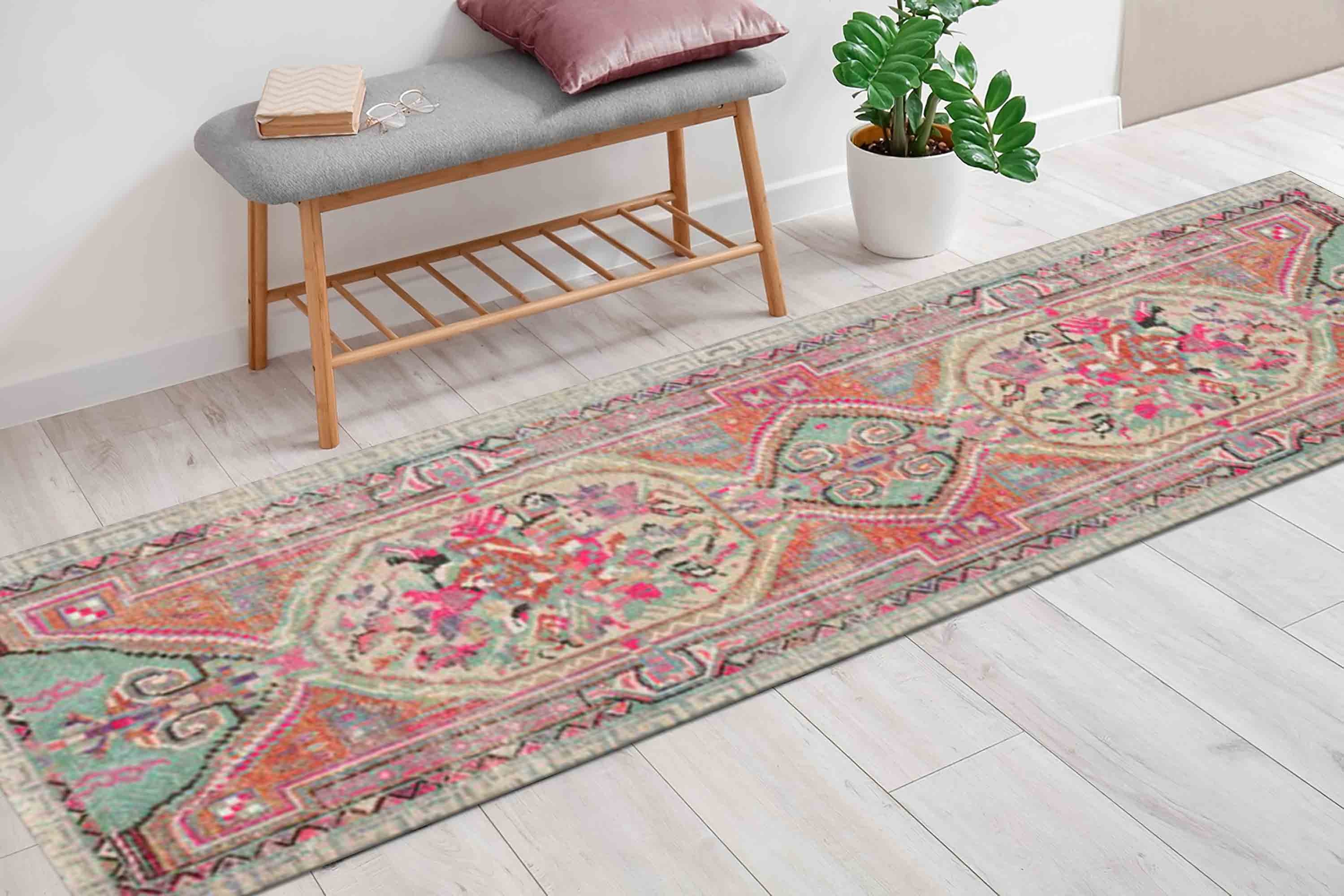 Colorful Ethnic Pattern Rug Faded Rugs Pink Rugs Oushak Etsy Australia