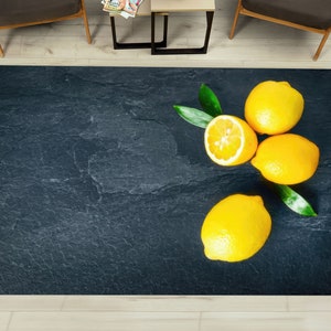 Lemon Pattern Rug, Trendy Rugs, Kitchen Rug, Modern Rug, Car Mat, Popular Rug, Personalized Rug, Gift For Her, Indoor Rug, Custom Rug,