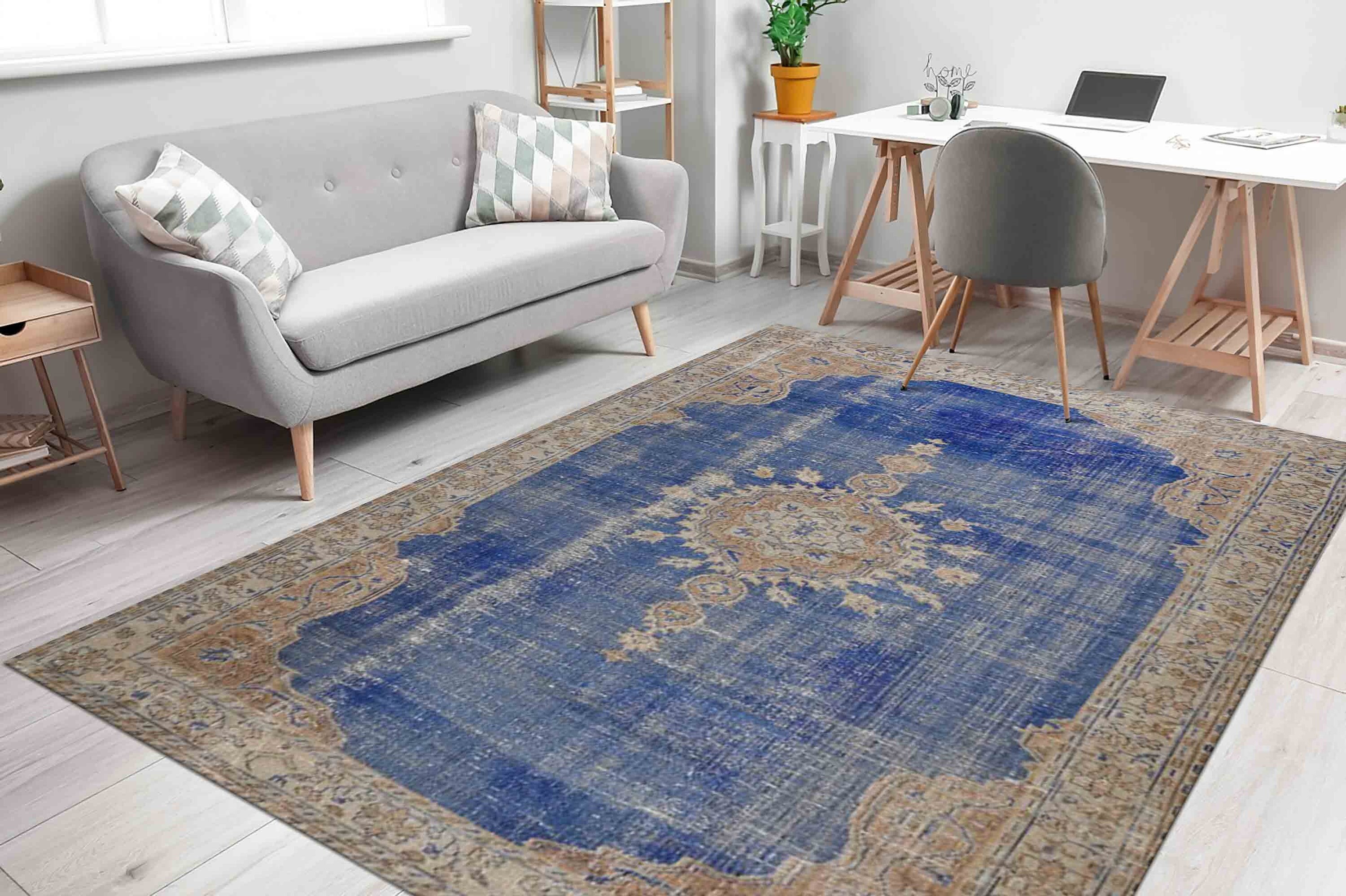 トルコ　ヴィンテージラグ　ネイビーブルー　プラム　93cm×50cm トルコラグ トルコヴィンテージラグ ネイビーブルー プラム 93cm×50cm トルコラグ