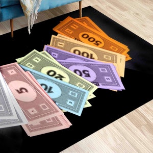 Corridor Rug, Cool Rug, Salon Rug, Anti-Slip Carpet, Monopoly Rugs, Board Game Rugs, Modern Rugs, Large Rug, Bathroom Rug, Game Room Rug,