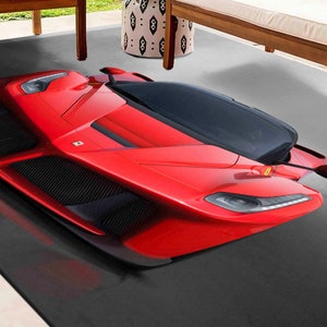 Red Car Rug, Step Rug, Salon Decor Rug, Door Mat, Gift For Him, Ferrari Rug, Boys Room Rug, Garage Rugs, Door Mat, Living Room Rug,