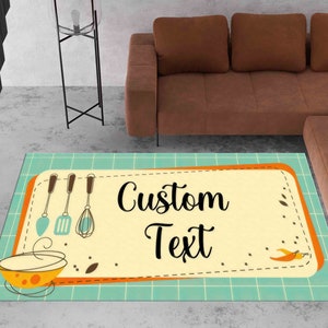 Personalized Kitchen Rug: Modern Printed Decor Rug