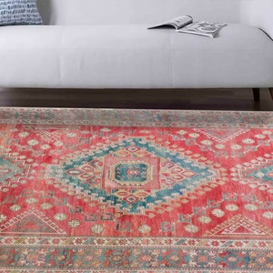 Small Rug, Wedding Rug, Salon Decor Rug, Housewarming Gift, Red Rugs, Boho Rug, Car Mat, Salon Decor Rug, Runner Rug, Chenille Rug, image 2