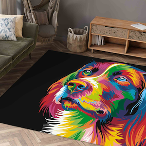 Thin Rug, Bridesmaid Gift, Door Mat, Housewarming Gift, Dog Rugs, Rainbow Dog Rugs, Animal Rug, Nursery Rug, Indoor Rug, 3D Printed Rug,