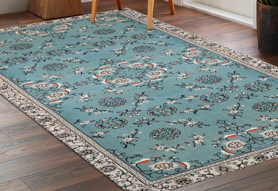 Chenille Rug, Saloon Rug, Hallway Rug, Anti-slip Carpet, Turquoise Rug,  Moroccan Design Rug, Salon Rug, Accent Rug, Living Room Rug, 