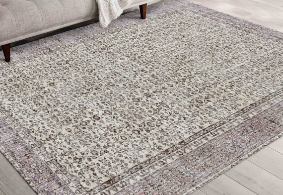 花柄ヴィンテージスタイルトルコラグ：薄型滑り止めカーペット - Etsy 日本