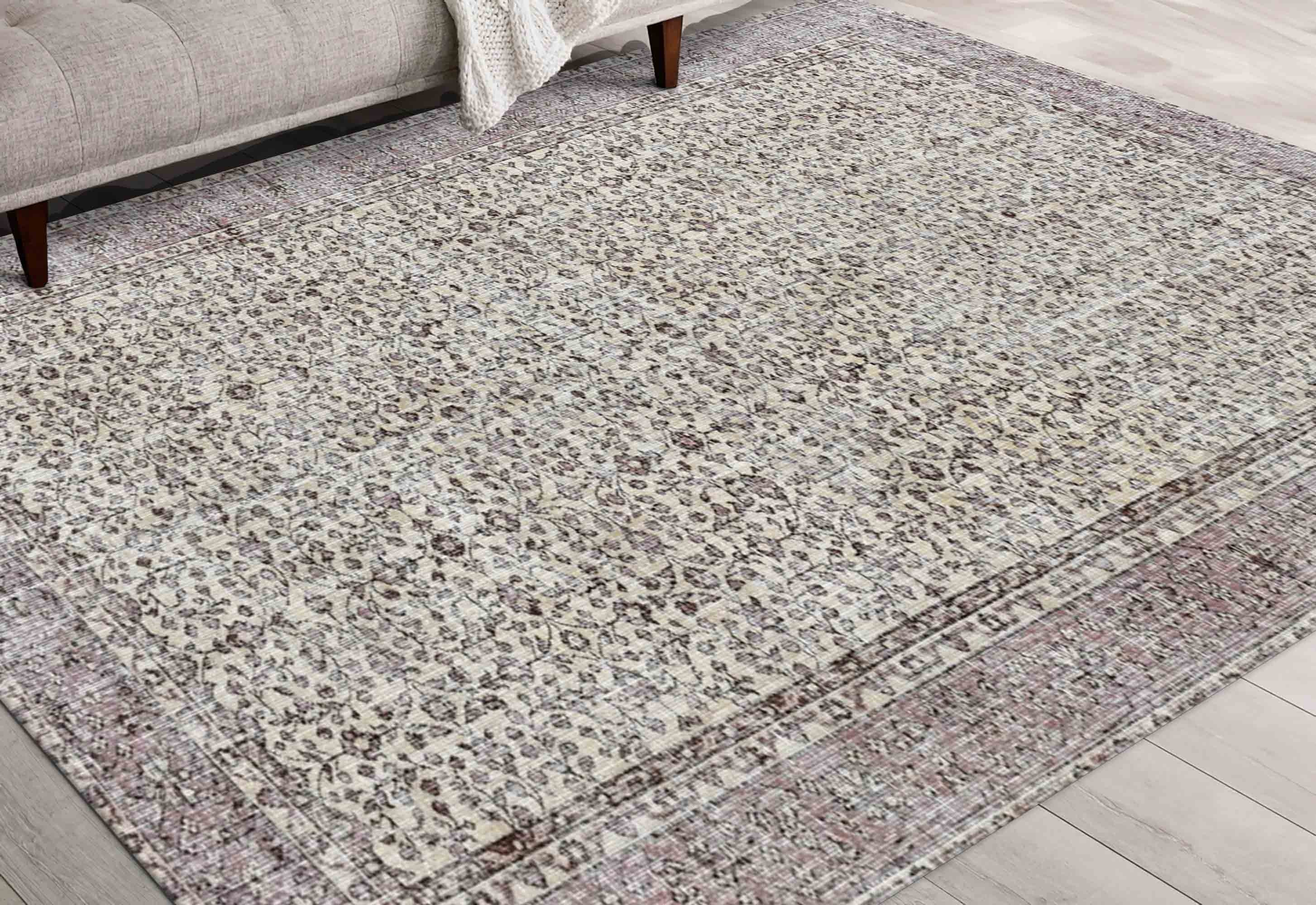 花柄ヴィンテージスタイルトルコラグ：薄型滑り止めカーペット - Etsy 日本