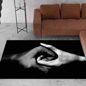 Yin and Yang Rug, Motivational Hand Rug, Handi Rug, Modern Rug, Non Slip Rug, Stair Rug, Kitchen Rug, Cool Rug, Bath Rug, Bathroom Rug,