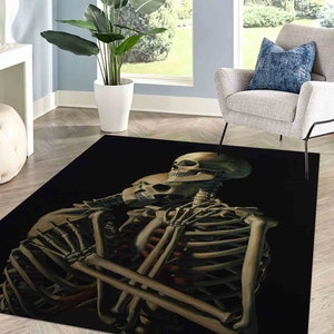 Alfombras de calaveras para parejas abrazándose, alfombras de esqueletos, alfombra de pareja de esqueletos, alfombra moderna, alfombra genial, alfombra clásica, regalo para ella, regalo para él,