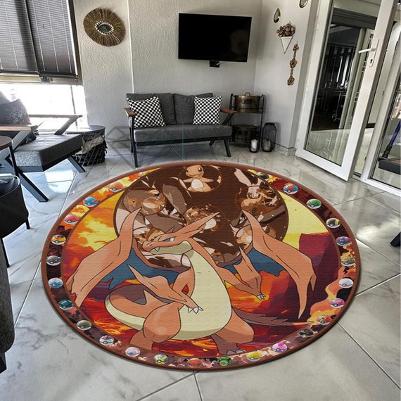 Charizard Anime Rug: Personalized Gamer Room Decor