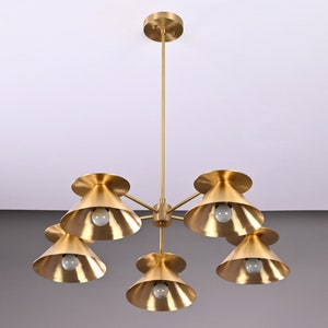5 Lights Brass Pendant Lamp 1950s Mid Century Modern Altona Sputnik Chandelier Light Fixture Brass Ceiling Designer Atomic Age Design