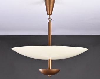 6 Light Elegant Ceiling Flushmount Pendant Mid Century Modern Raw Brass Sputnik Chandelier Light Fixture, No Shadow, Ambient Glare Lamp