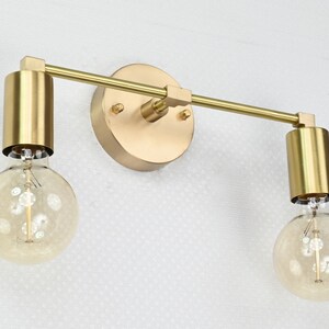 Brass Vanity Wall Sconce, Mirror Lamp, Hallway Entry-way Modern Vanity Light Fixture, 2-bulb Bathroom Lamp, Indoor Wall Light Sconce