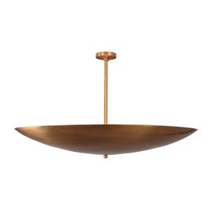 Large 40&quot; Industrial Brass Chandelier | Mid-Century Modern Pendant Light | Custom Ceiling Lamp | UL Certified | Brass Lighting