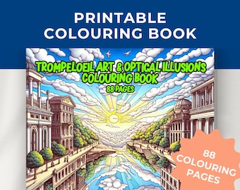Libro para colorear de trampantojos: Ilusiones ópticas 3D imprimibles (descarga digital)