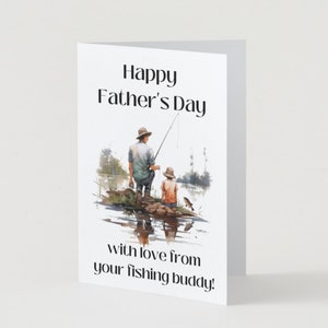 Afdrukbare vaderdagkaart, gelukkige vaderdag met liefde van je vismaatje, vader van zoon afdrukbare kaart digitale download