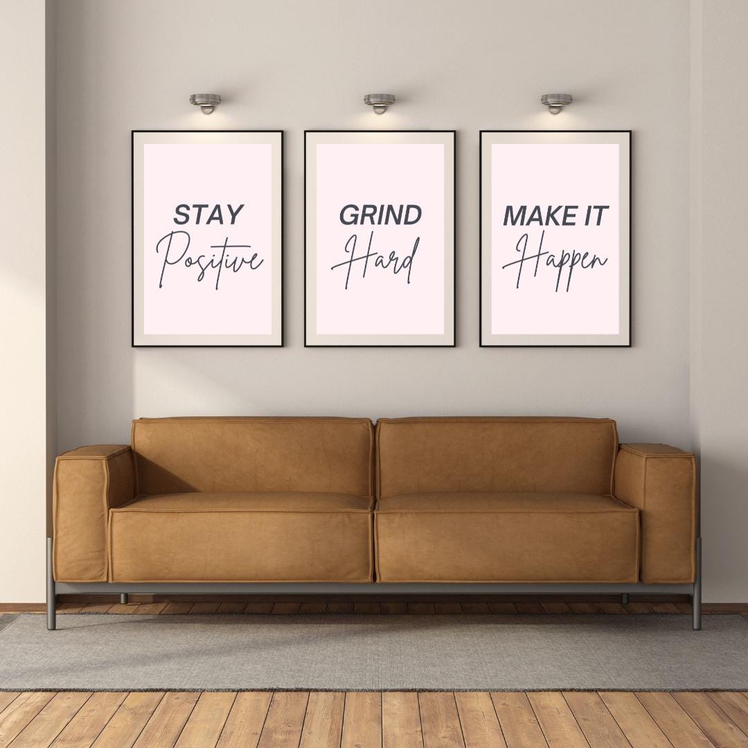 Set of 3 Motivational Printable Wall Art Digital Download, Home Office ...