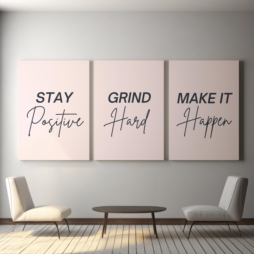 Set of 3 Motivational Printable Wall Art Digital Download, Home Office ...