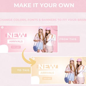 TrendyChic – Shopify-Website-Vorlage für Bekleidung | Rosa Boutique-Website, feminines und niedliches Design | Canva-Vorlagen | Shopify OS 2.0 Bild 11