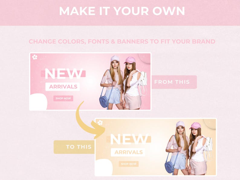 TrendyChic – Shopify-Website-Vorlage für Bekleidung | Rosa Boutique-Website, feminines und niedliches Design | Canva-Vorlagen | Shopify OS 2.0 Bild 11