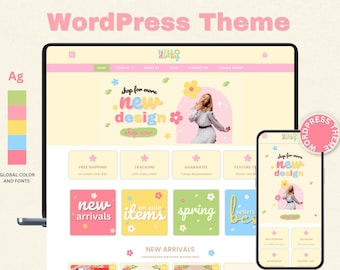 Hello Darling Feminine Elementor WordPress Theme | Coaching Website Template | Responsive Blog Design | Editable Canva Banners