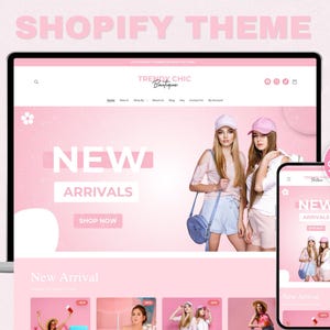 Pink Boutique Shopify Theme for Fashion Store | Feminine Clothing Brand Website | Girly Shopify OS 2.0 with Canva Editable Banner–TrendyChic