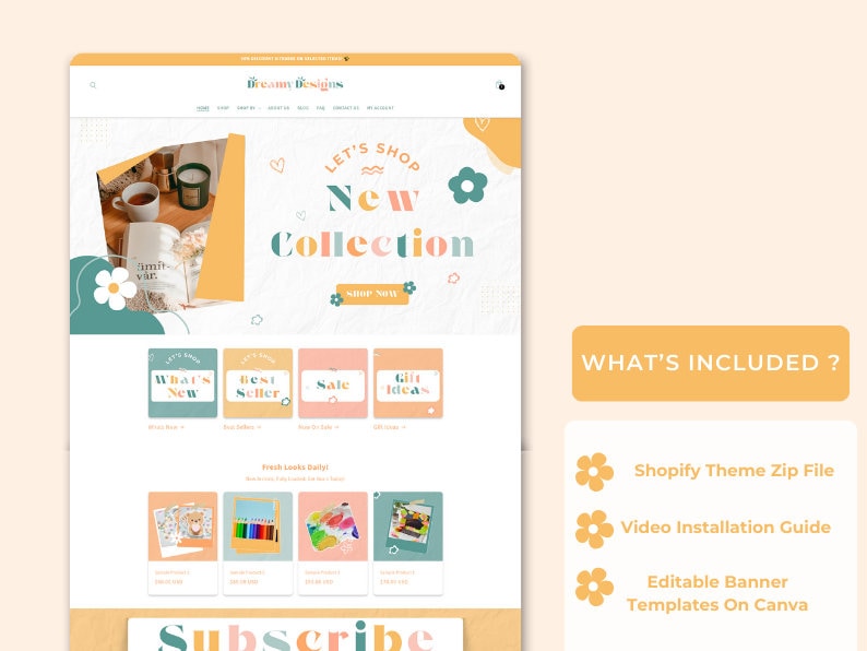 SEO optimized feminine Shopify template for online store owners