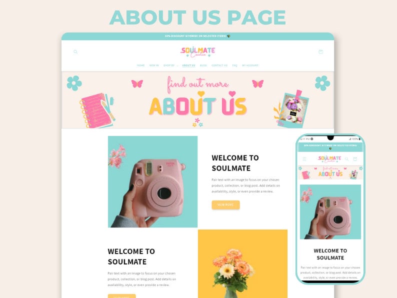 Editable Canva Shopify theme for small business websites