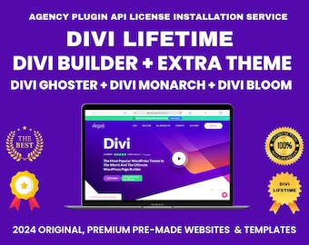 Divi builder lifetime API key + Username, Extra theme, Divi Ghoster Use 2500+ DIVI Premium Layouts Unlimited Website Usage