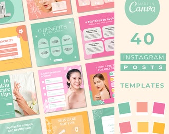 Vibrant Instagram Post Templates for Canva - Colorful Business Designs (Digital Download)