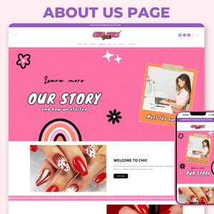 Chic Nails - Nail Website Template | Pink Shopify Theme, Press On Nails & Beauty Boutique | Canva Templates | Shopify OS 2.0 image 3