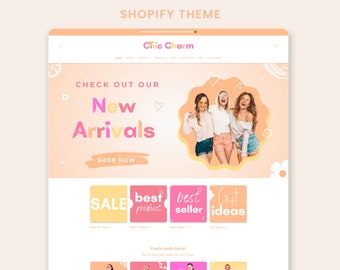 Chic Charm Boutique Shopify Theme | Feminine, Minimal Design (Editable Canva Templates)