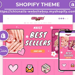 Chic Nails - Nail Website Template | Pink Shopify Theme, Press On Nails & Beauty Boutique | Canva Templates | Shopify OS 2.0 image 7