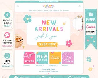 Soulmate Canva & Editable Shopify Theme Template – Minimal Feminine Design Template