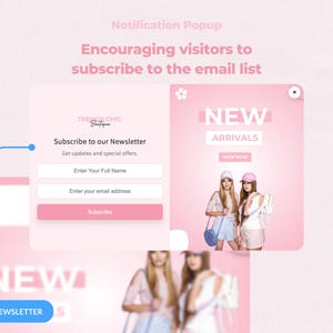 TrendyChic – Shopify-Website-Vorlage für Bekleidung | Rosa Boutique-Website, feminines und niedliches Design | Canva-Vorlagen | Shopify OS 2.0 Bild 8