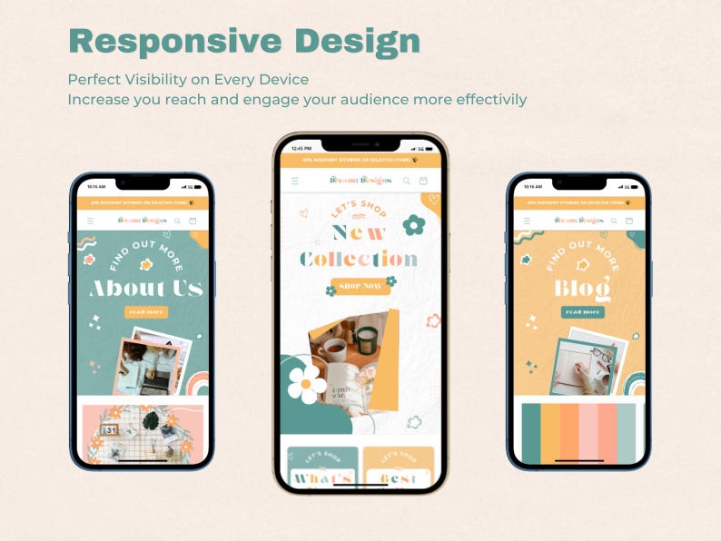 Cute Shopify Theme for Clothing Boutique Modern Minimal Online Store Design for Small Business Shopify Website