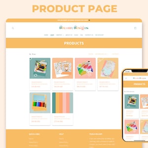 Responsive Shopify website template for small businesses and creatives