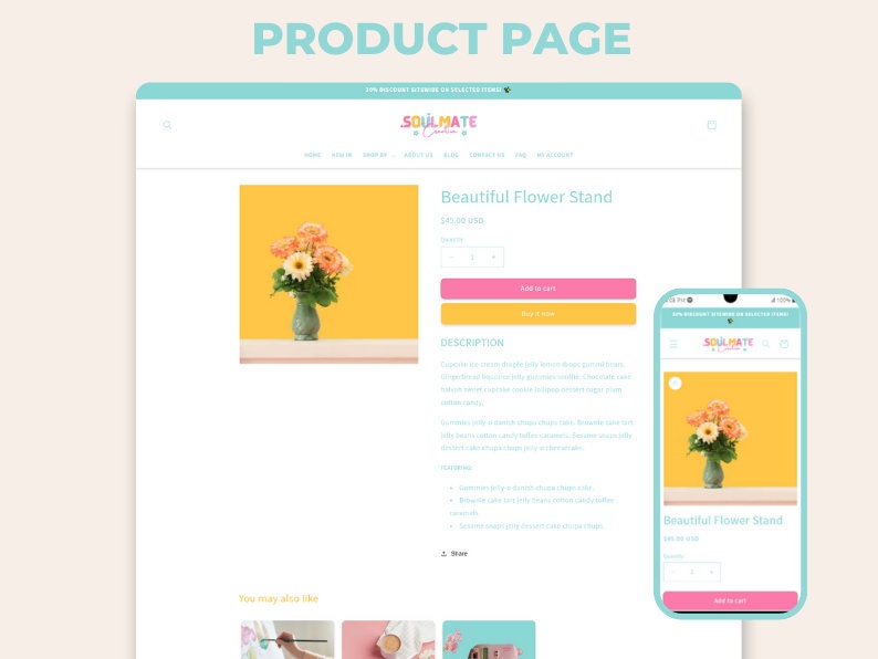 Responsive Shopify OS2 template with feminine design