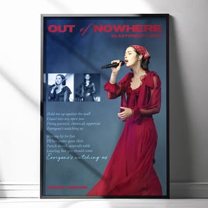 The Secret of Us Out of Nowhere Gracie Aesthetic Wall Art Digital Poster Aesthetic Room Decor Blue and Red Album Print