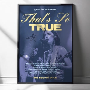 That&#39;s So True The Secret of Us Gracie Abrams Aesthetic Wall Art Digital Poster Room Decor  Album Lyrics Print