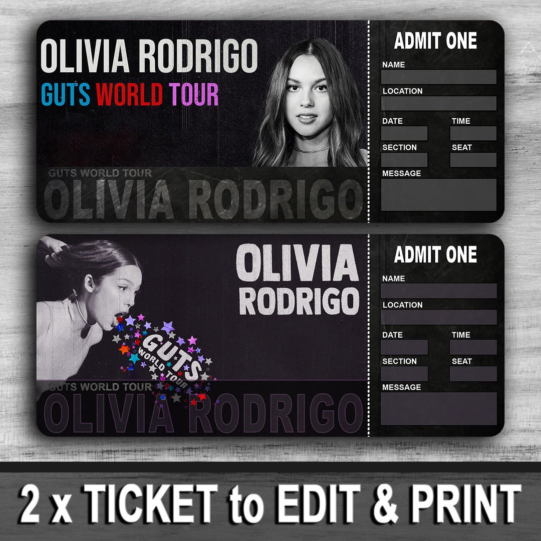 Olivia Rodrigo Guts World Tour Ticket 2025, Olivia Rodrigo Concert Ticket 2025, PDF Instant